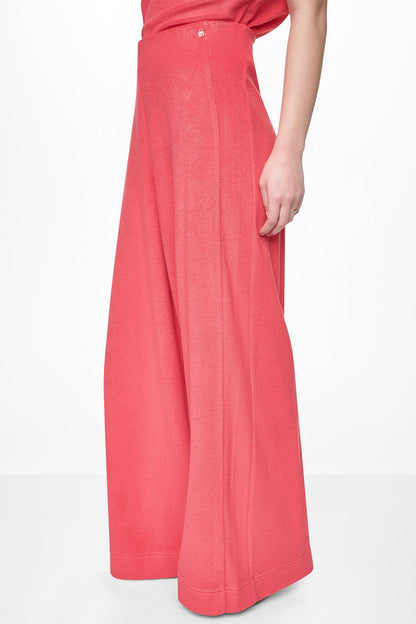 DKNY TOWELLING TERRY HIGH-RISE WIDE LEG PANT