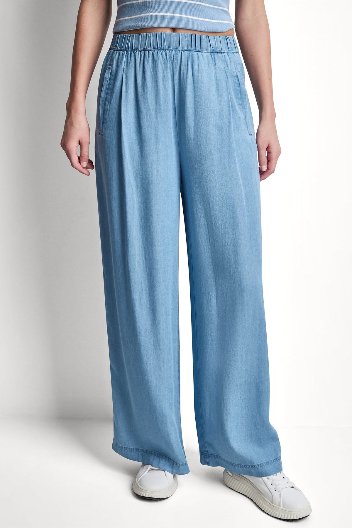 DKNY WIDE LEG TENCEL PANT