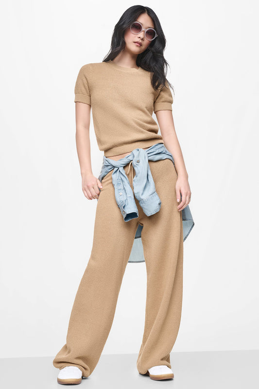 DKNY TUCK STITCH HIGH-RISE DRAWSTRING PANT