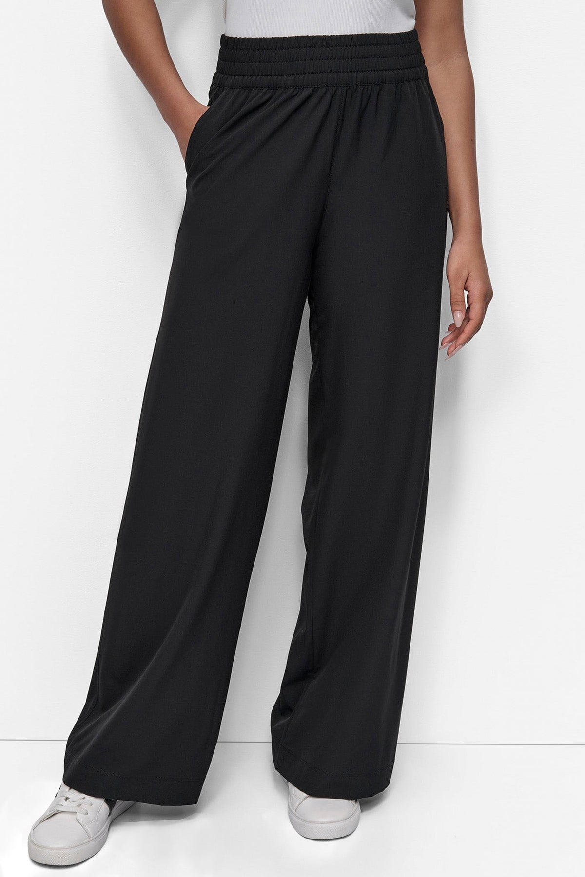 DKNY HIGH-RISE WIDE-LEG PANT