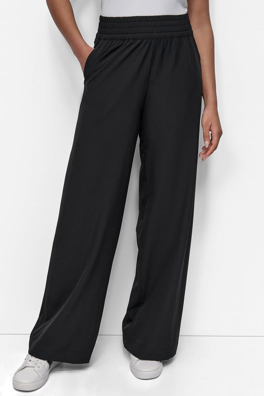 DKNY HIGH-RISE WIDE-LEG PANT