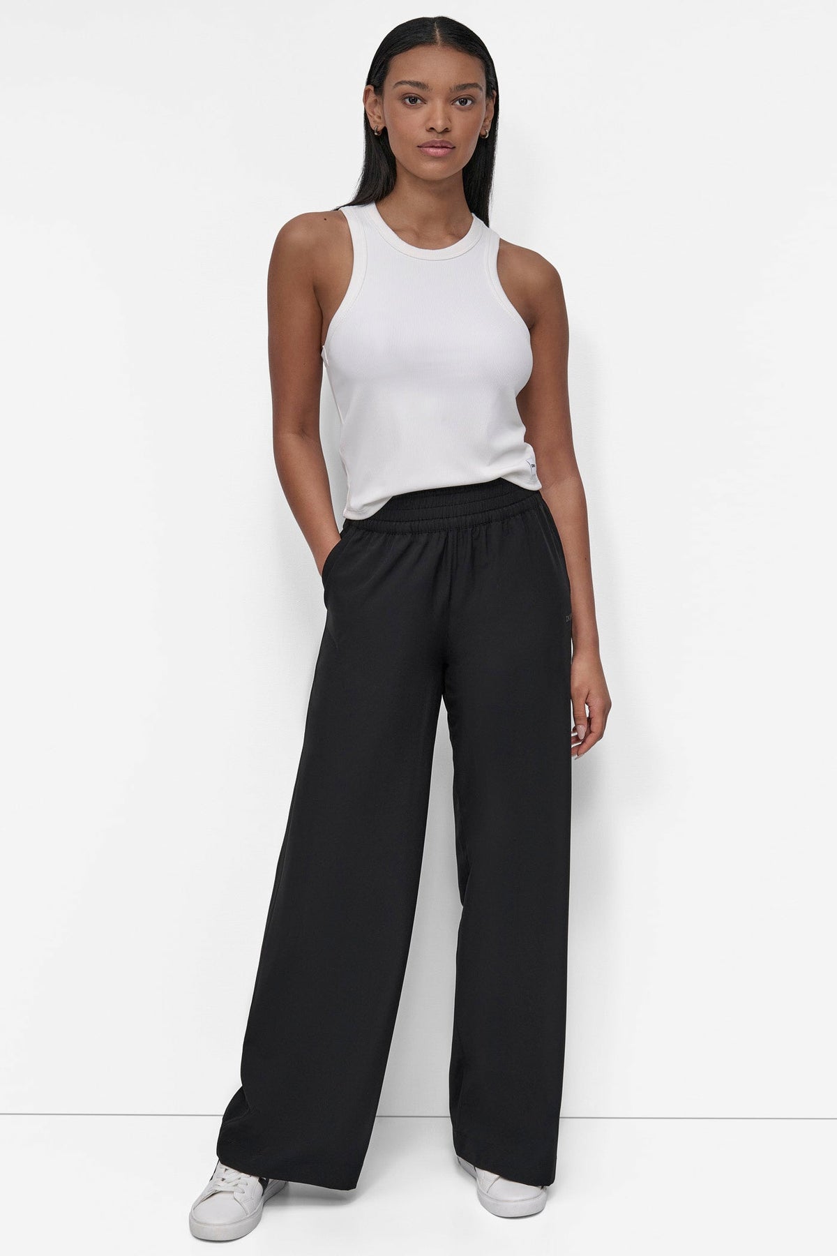 DKNY HIGH-RISE WIDE-LEG PANT