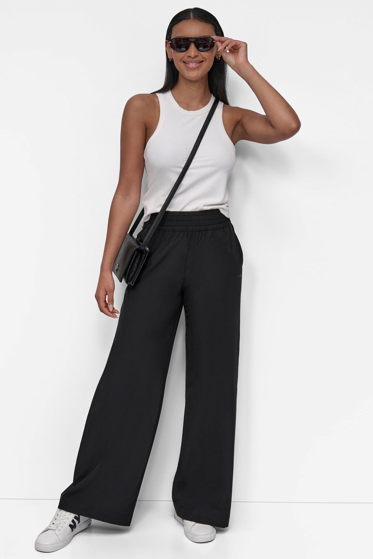 DKNY HIGH-RISE WIDE-LEG PANT