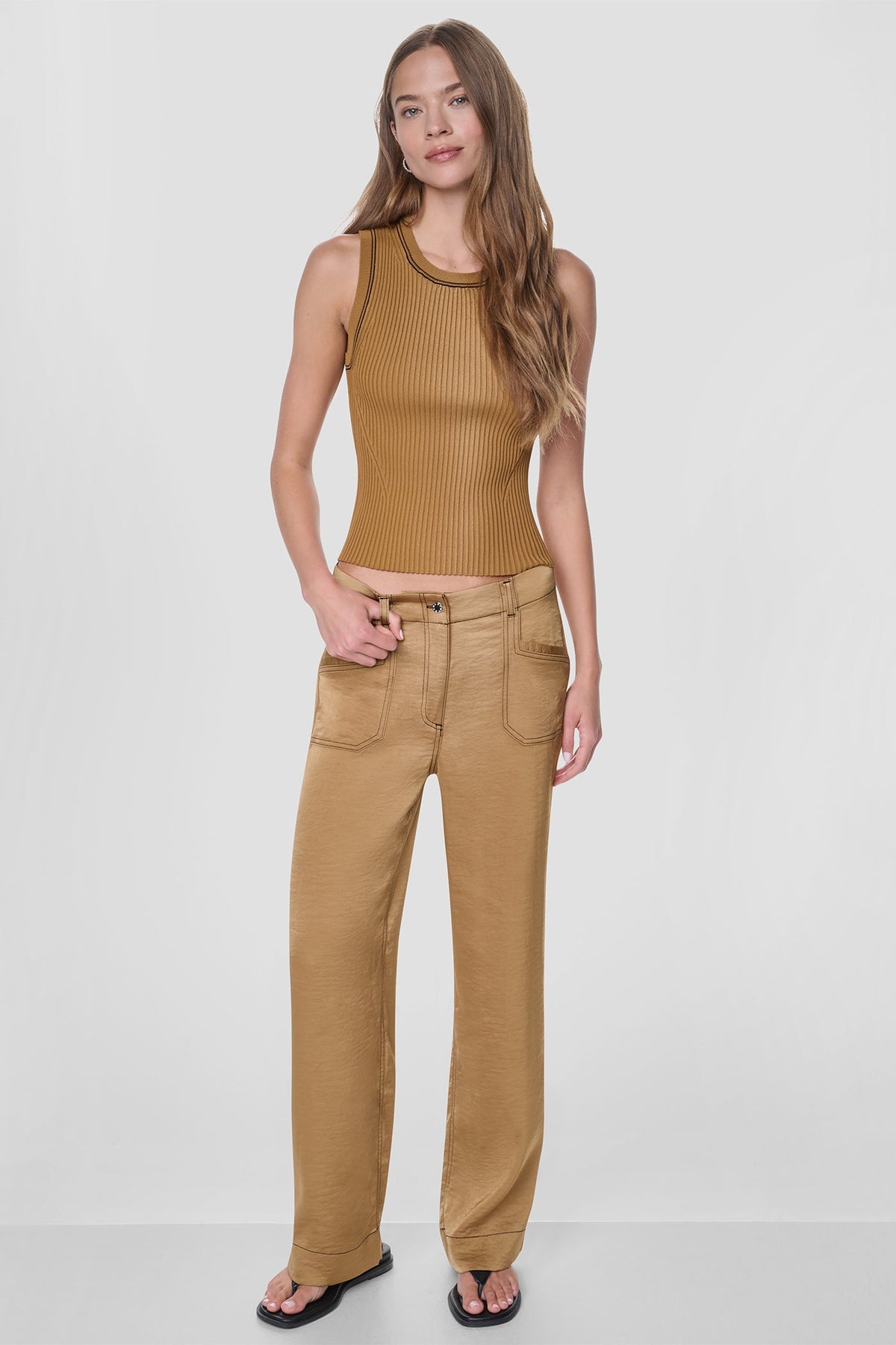DKNY TOP STITCH STRAIGHT LEG PANT
