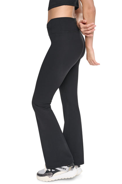 DKNY BALANCE COMPRESSION CROSSOVER FRONT FLARE PANT