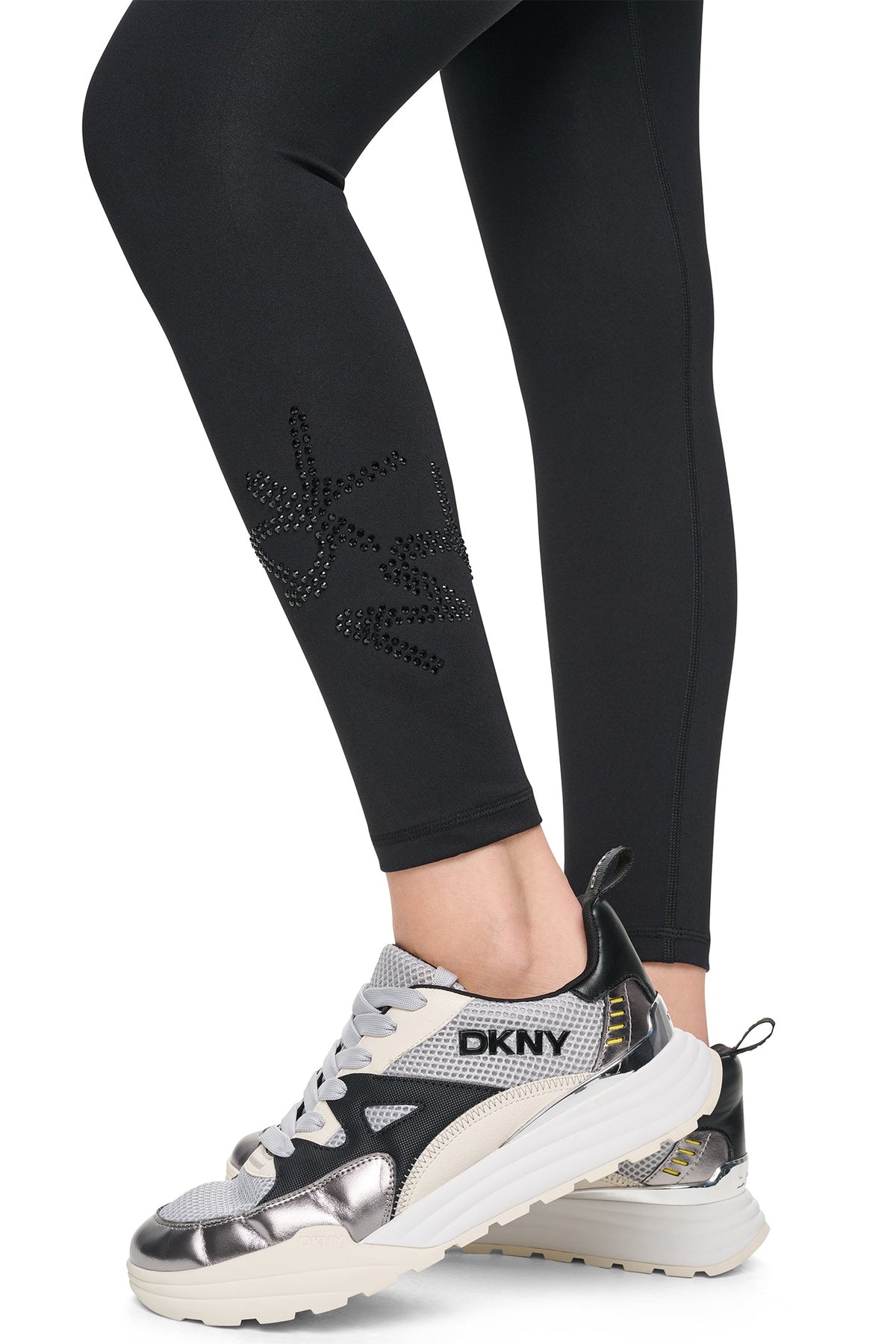 DKNY HIGH-RISE GRAFFITI LOGO 7/8 LENGTH LEGGING