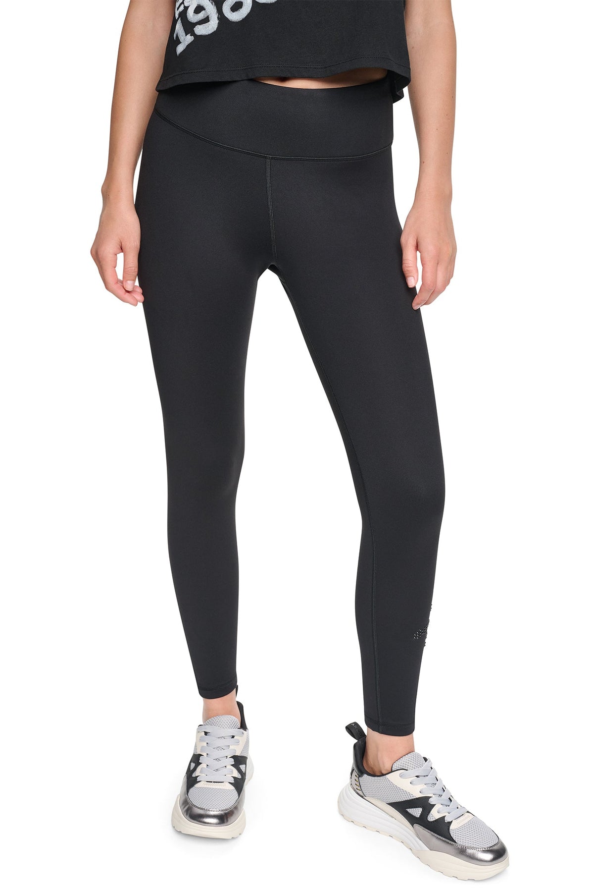 DKNY HIGH-RISE GRAFFITI LOGO 7/8 LENGTH LEGGING