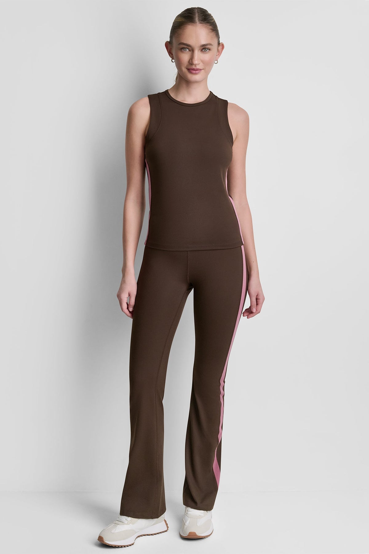 DKNY BALANCE COMPRESSION SIDE STRIPE FLARE LEGGING