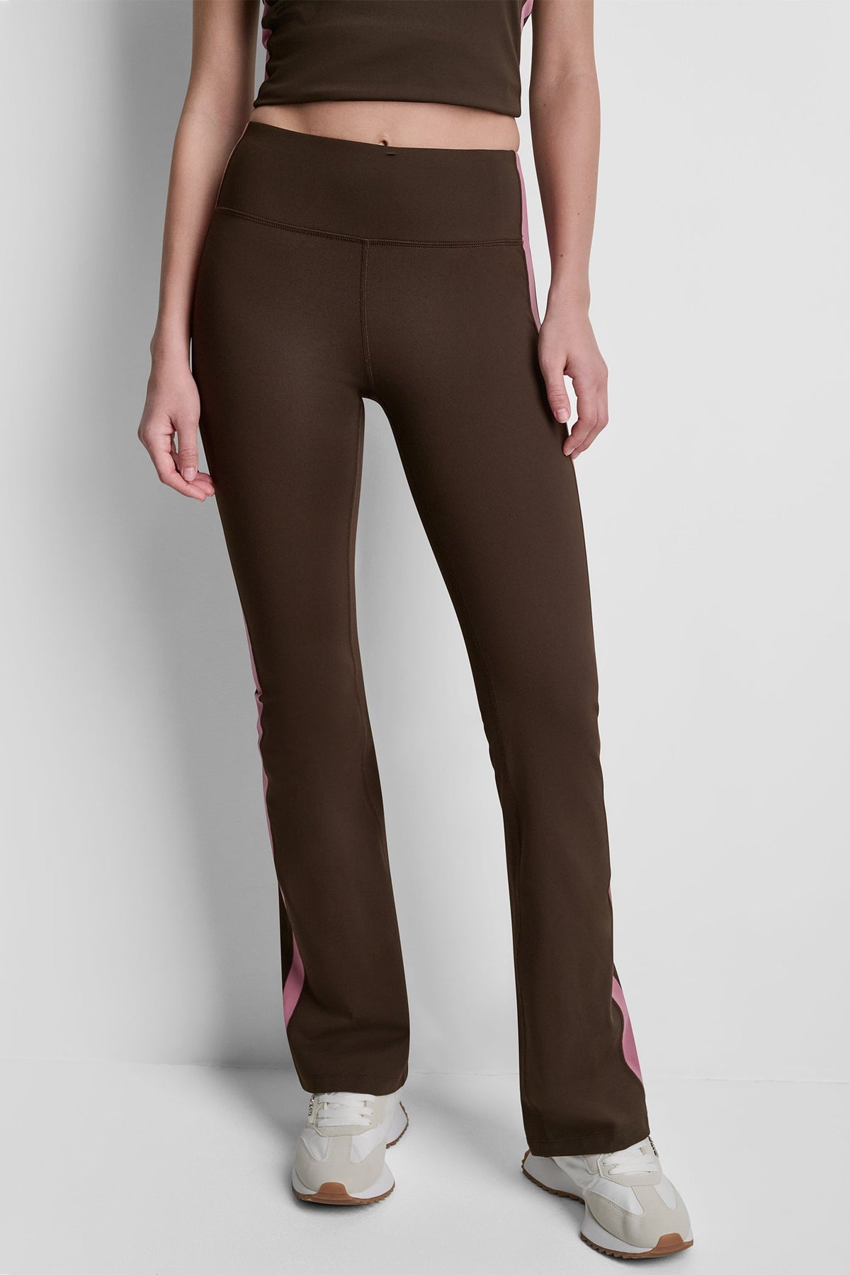 DKNY BALANCE COMPRESSION SIDE STRIPE FLARE LEGGING