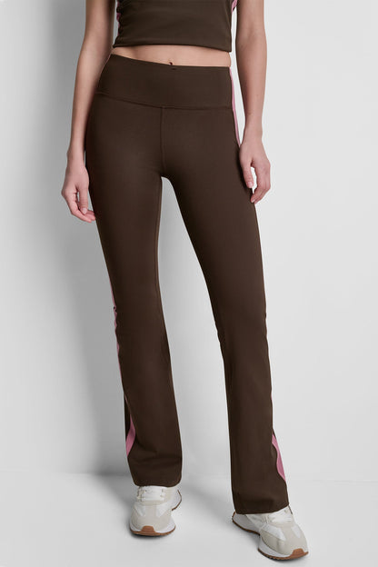 DKNY BALANCE COMPRESSION SIDE STRIPE FLARE LEGGING