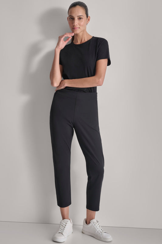 DKNY CROPPED MID-RISE BALANCE COMPRESSION SKINNY PANT