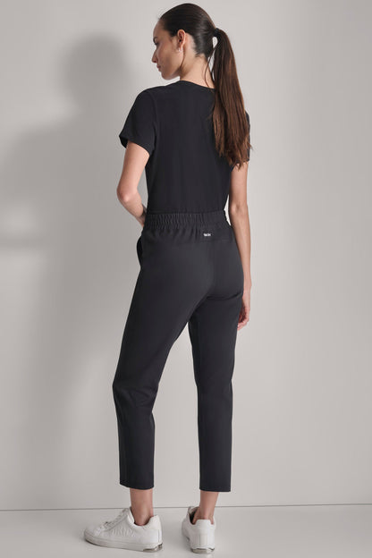 DKNY CROPPED MID-RISE BALANCE COMPRESSION SKINNY PANT