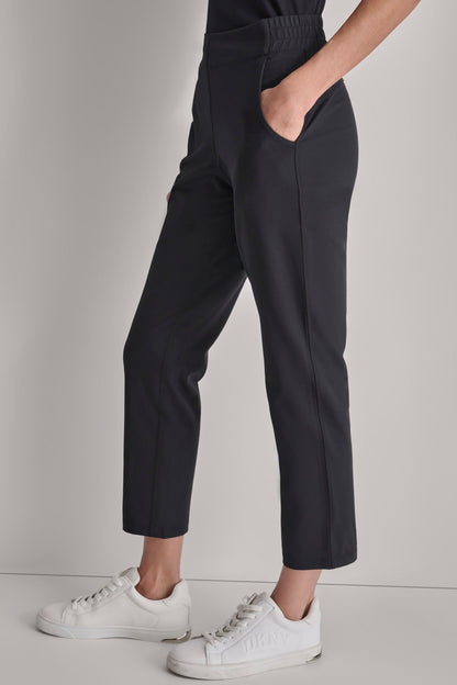DKNY CROPPED MID-RISE BALANCE COMPRESSION SKINNY PANT