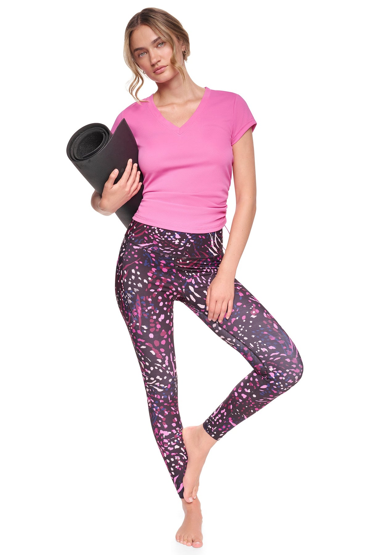 DKNY HIGH-RISE 7/8 LENGTH PRINTED LEGGINGS
