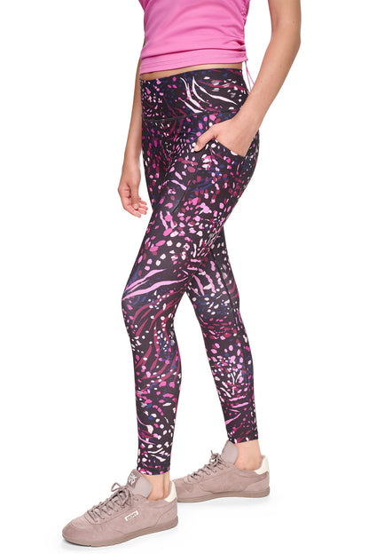 DKNY HIGH-RISE 7/8 LENGTH PRINTED LEGGINGS