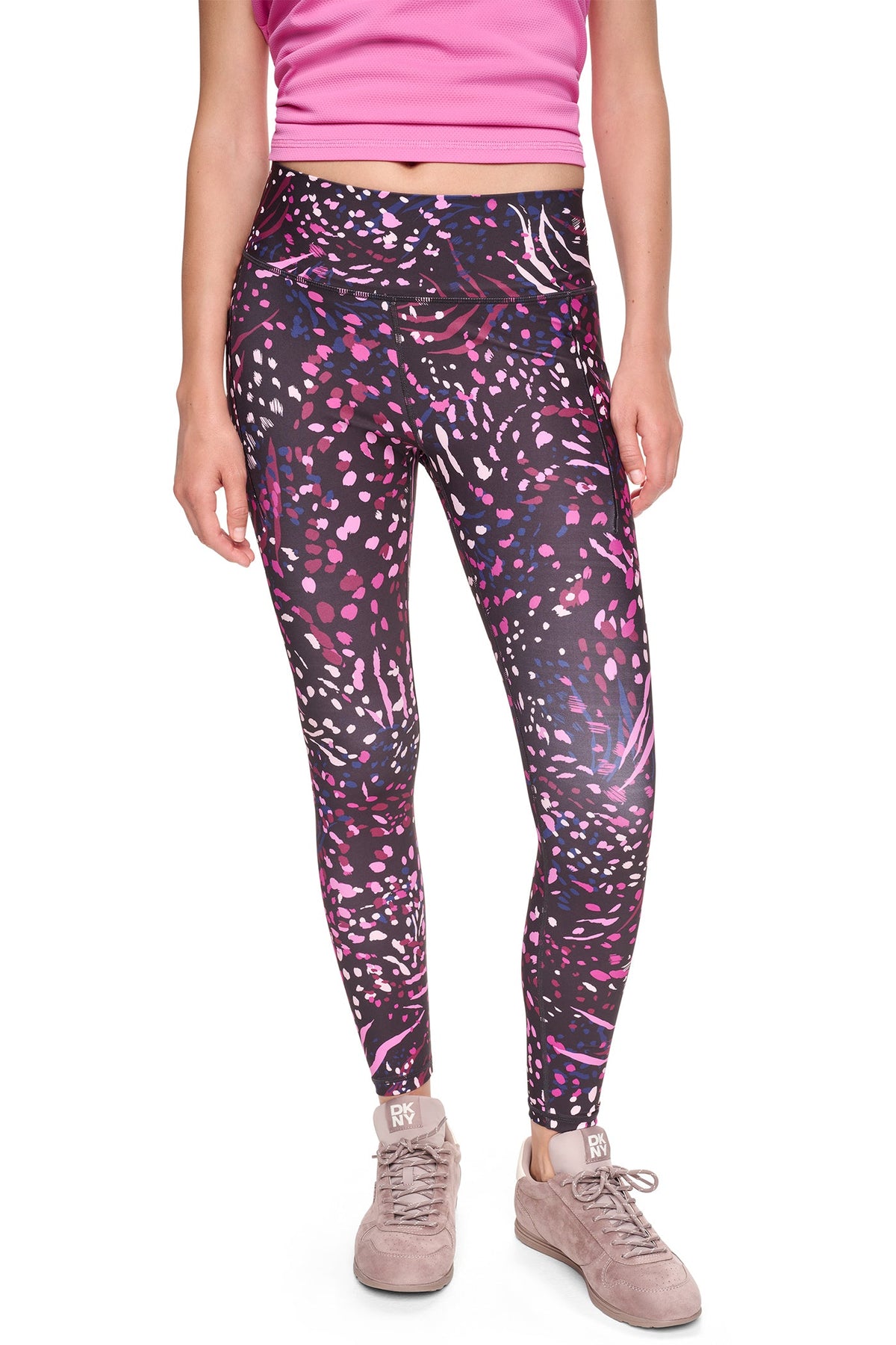 DKNY HIGH-RISE 7/8 LENGTH PRINTED LEGGINGS