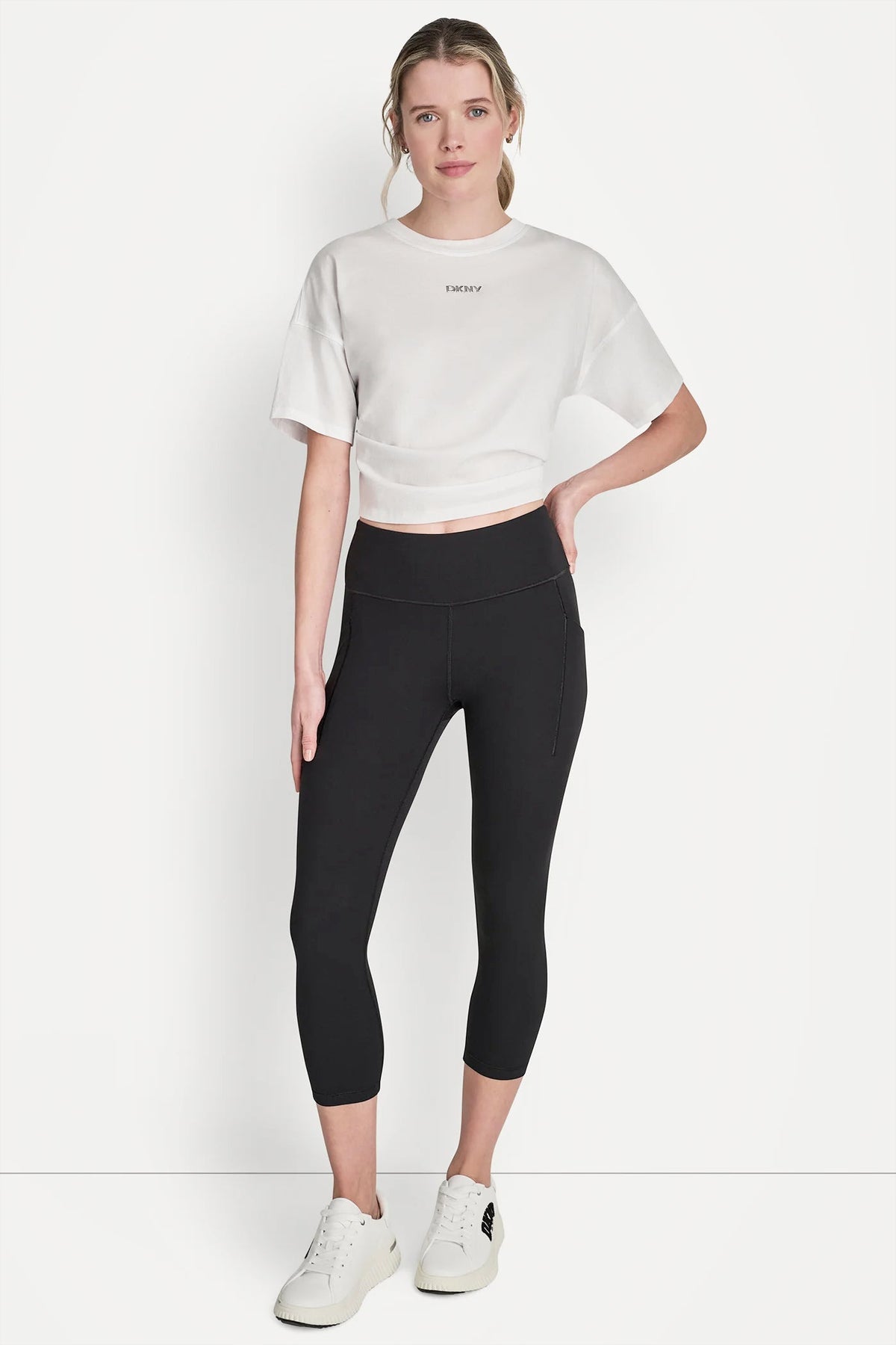 DKNY BALANCE COMPRESSION HIGH-WAIST CROPPED LEGGING