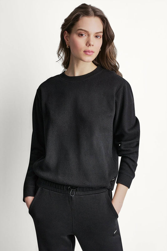 DKNY JACQUARD KNIT PULLOVER