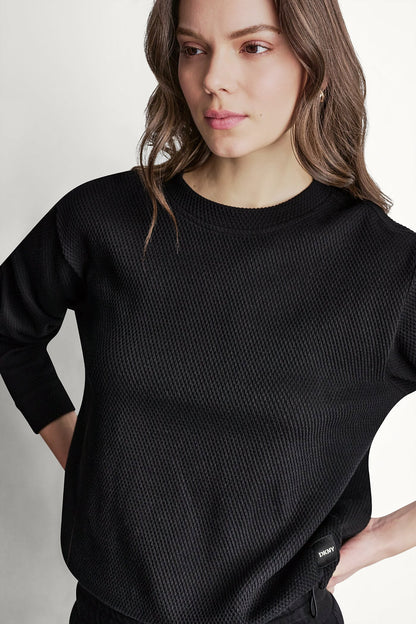 DKNY JACQUARD KNIT PULLOVER