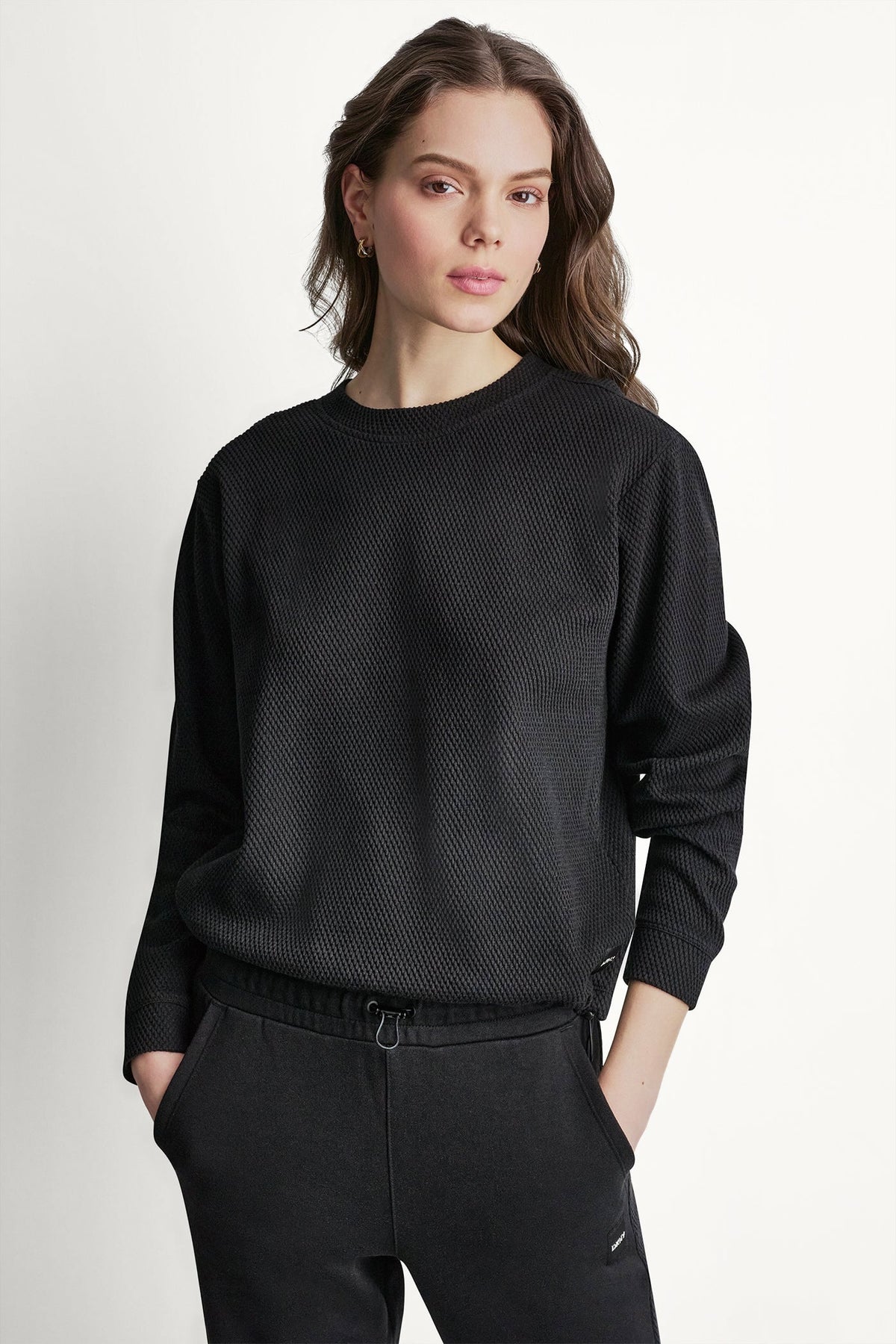 DKNY JACQUARD KNIT PULLOVER