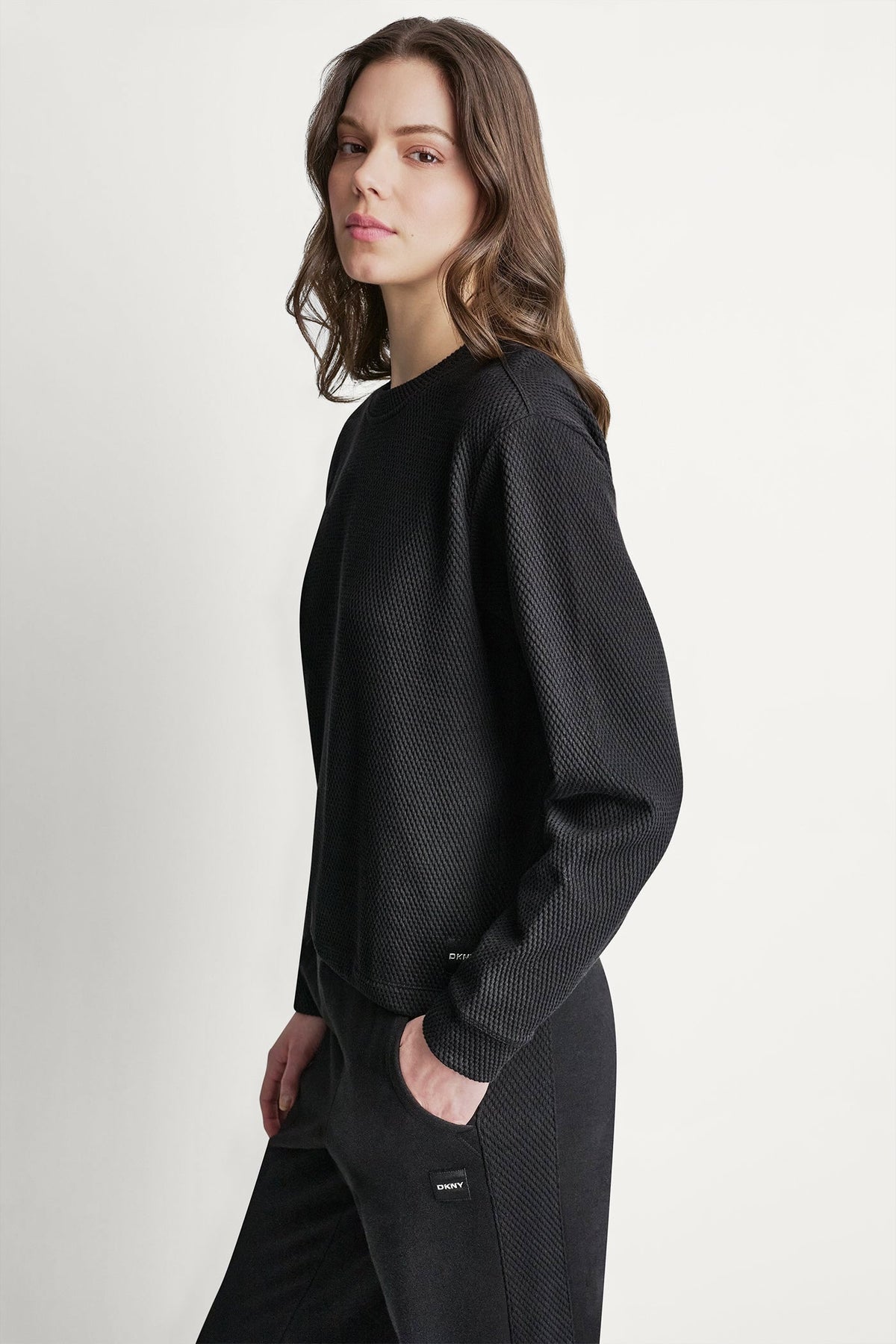 DKNY JACQUARD KNIT PULLOVER