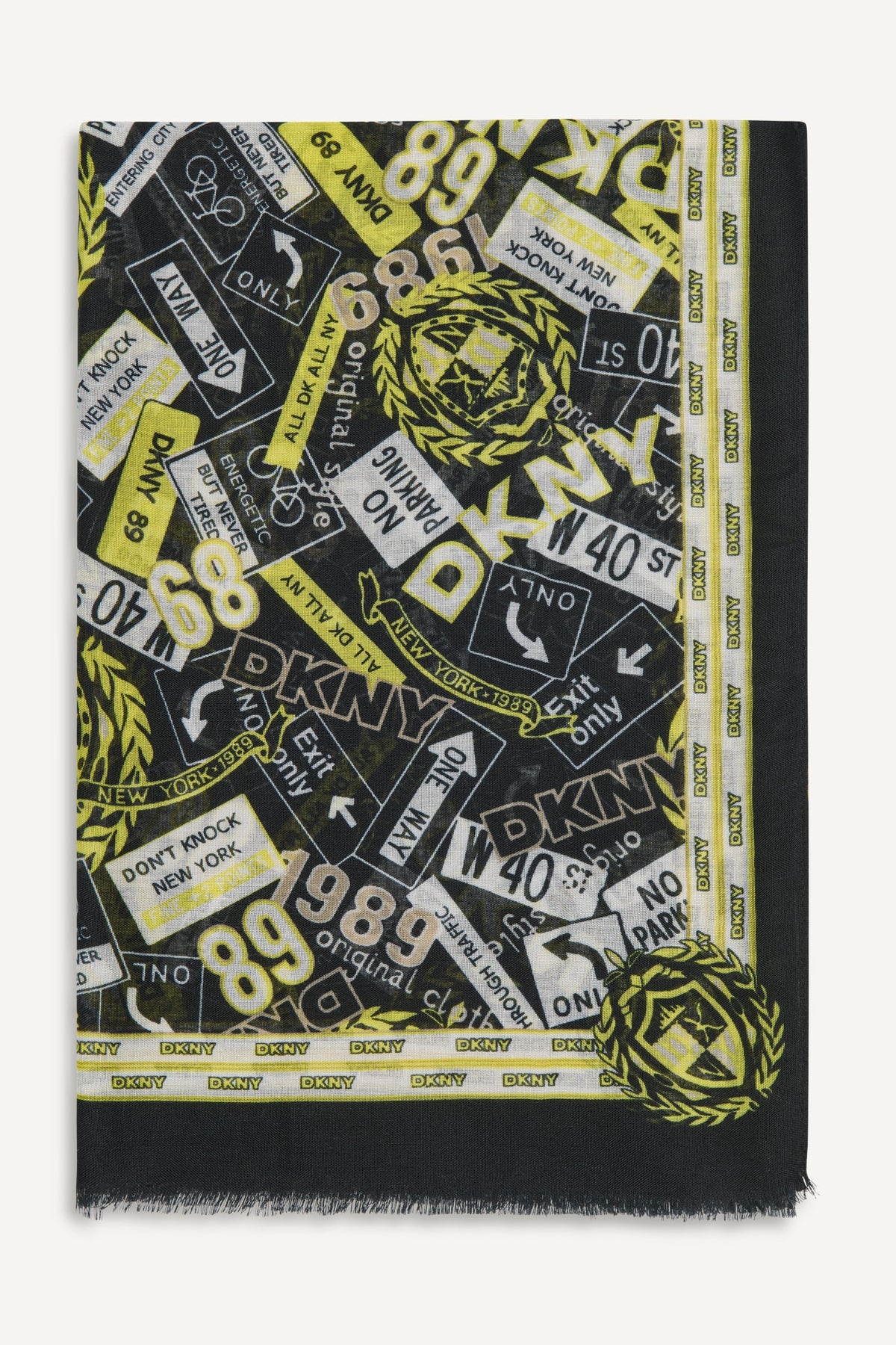 DKNY 1989 CITY SIGNS PRINT SCARF