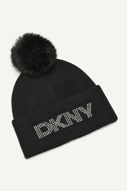 DKNY DISCO DKNY FAUX FUR POM HAT