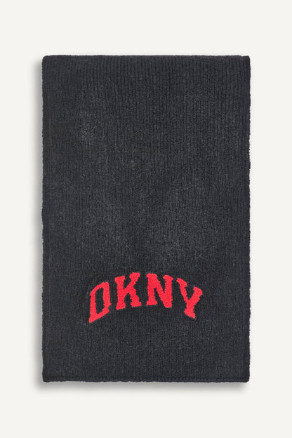 DKNY VARSITY KNIT LOGO SCARF