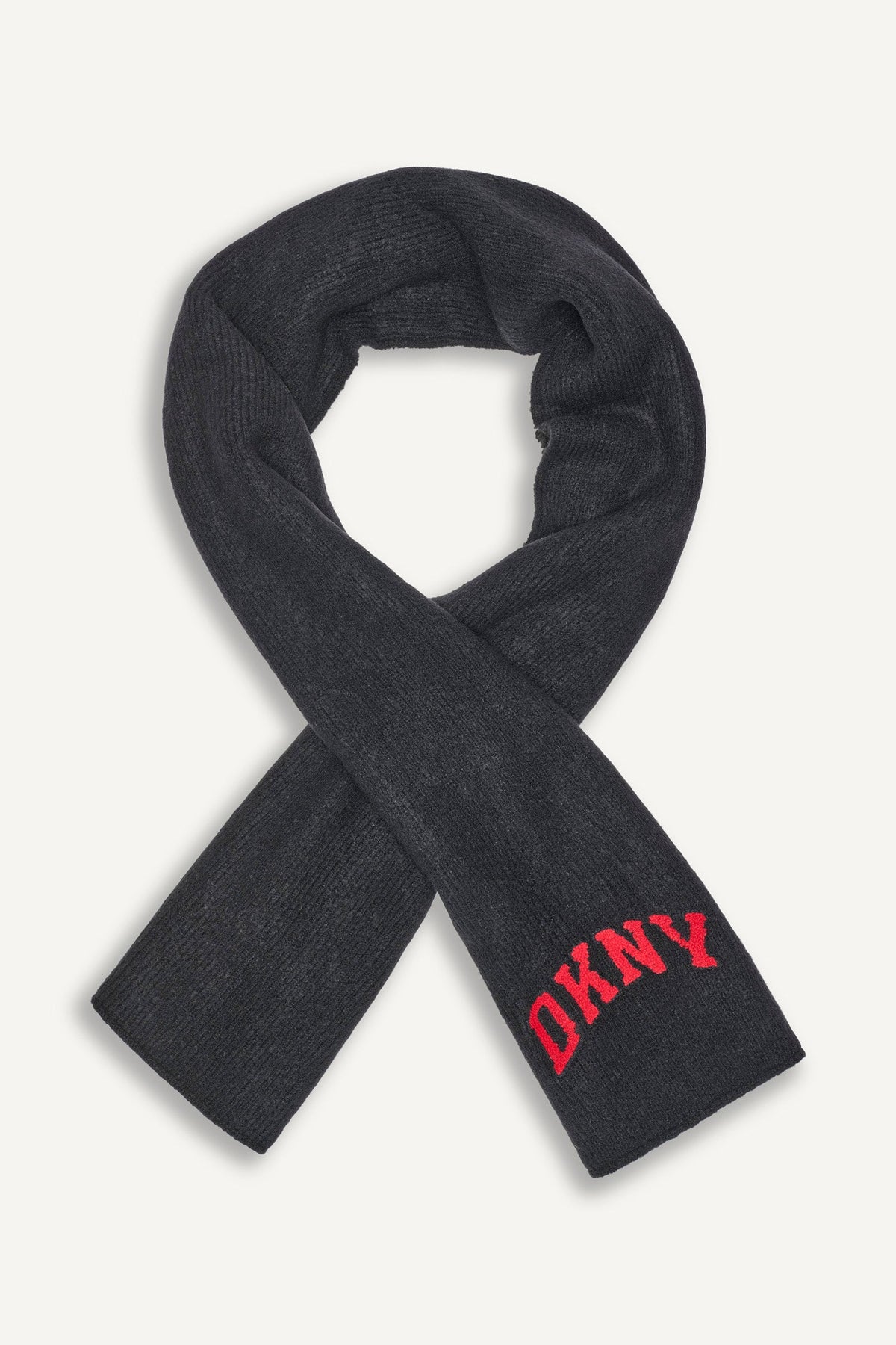 DKNY VARSITY KNIT LOGO SCARF