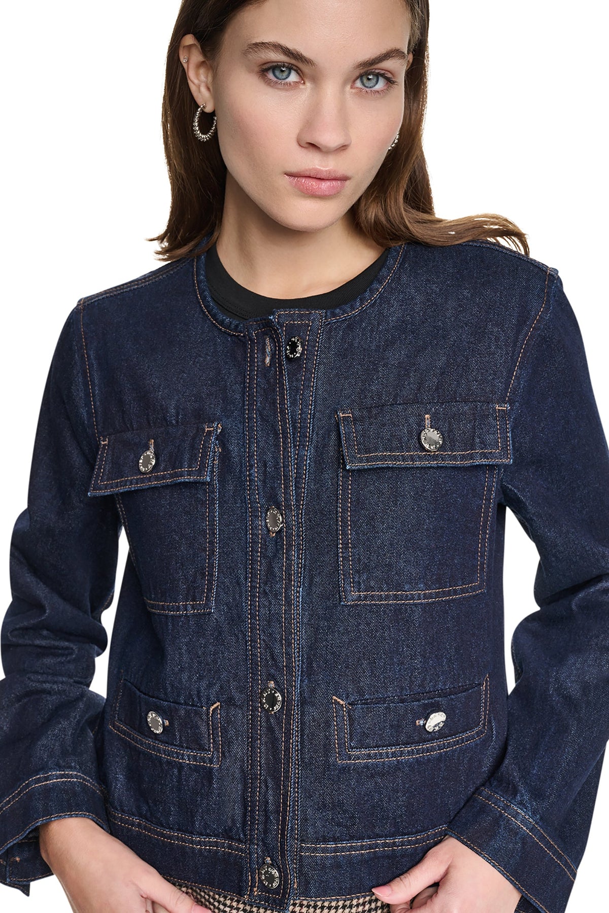 DKNY MIXED MEDIA DENIM JACKET