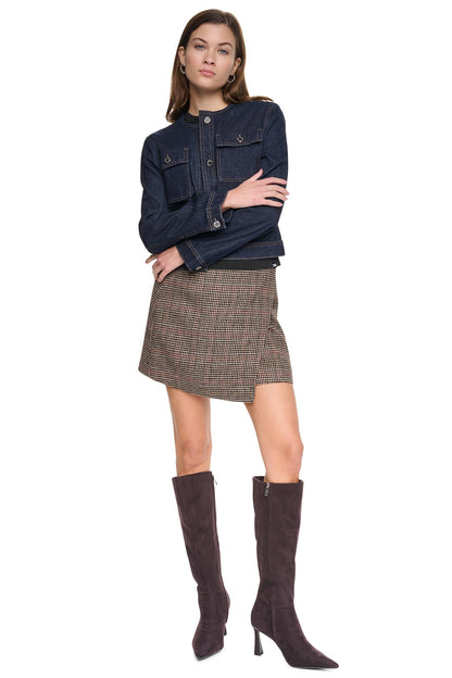 DKNY MIXED MEDIA DENIM JACKET