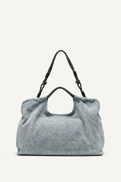 DKNY MABEL DENIM LARGE LOGO TOTE