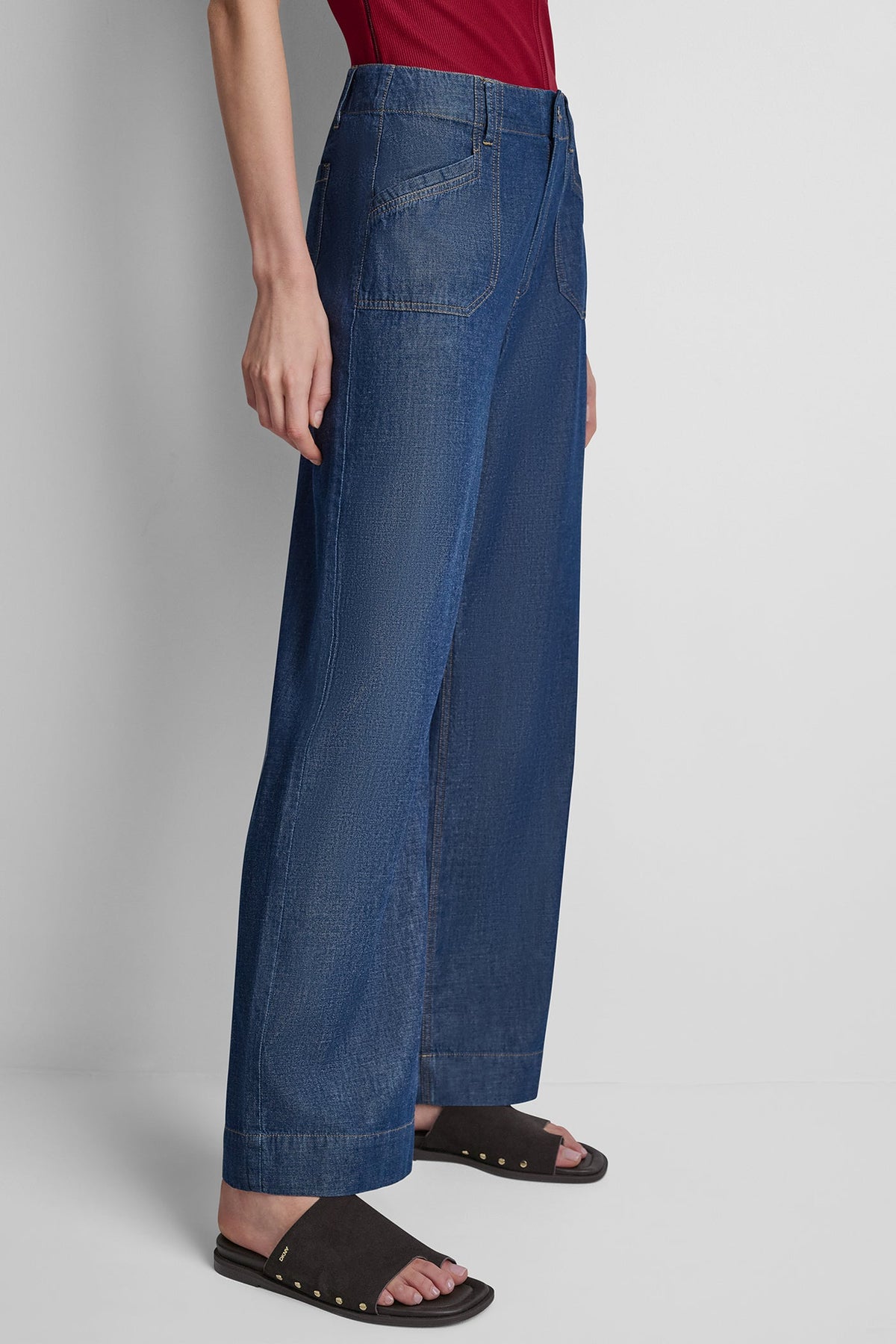 DKNY HIGH-RISE STRAIGHT LEG PANT