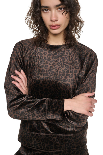 DKNY VELOUR ANIMAL PRINT PULLOVER