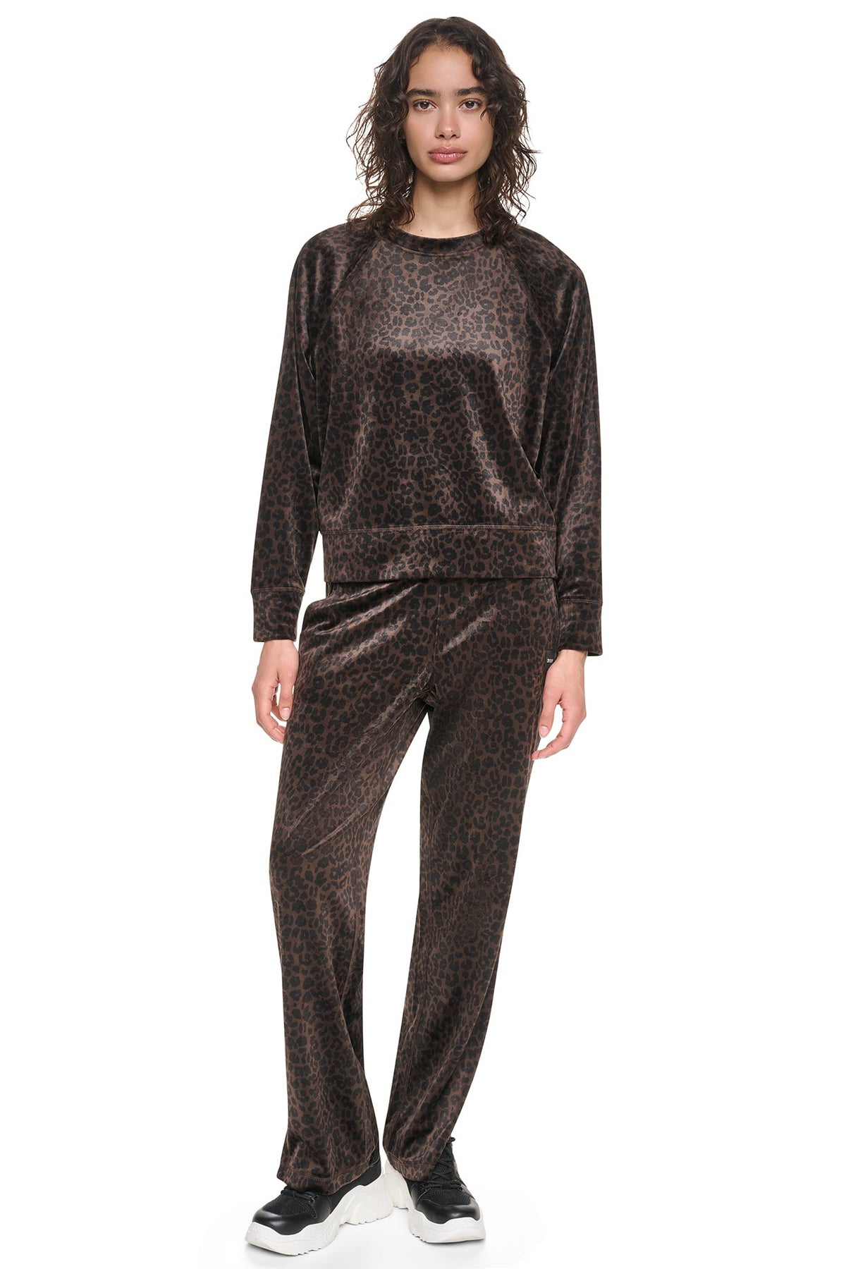 DKNY VELOUR ANIMAL PRINT PULLOVER