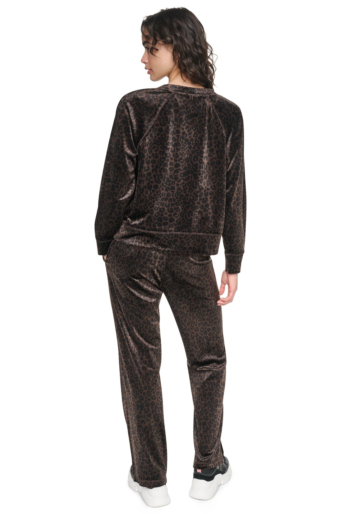 DKNY VELOUR ANIMAL PRINT PULLOVER