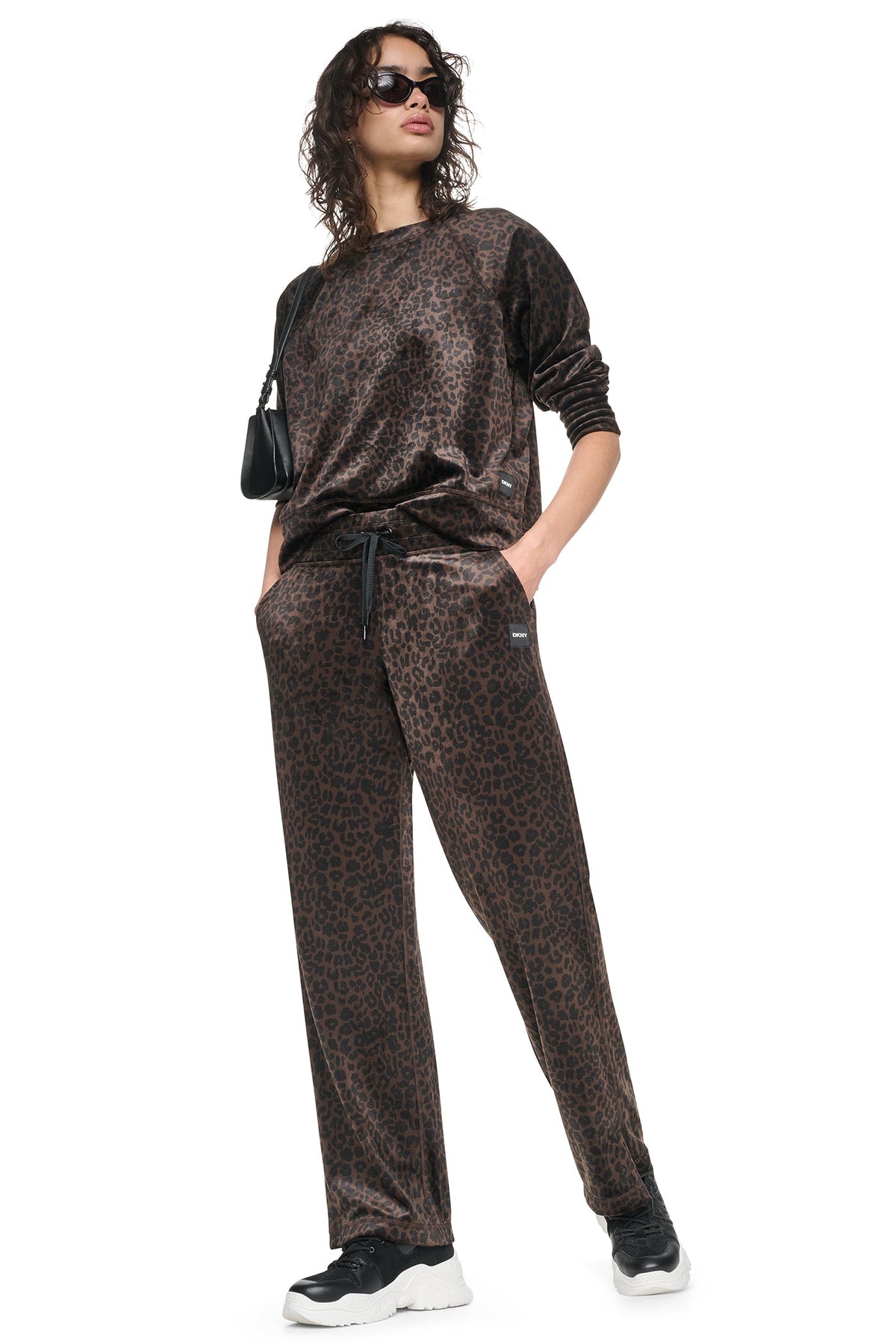 DKNY VELOUR ANIMAL PRINT PULLOVER