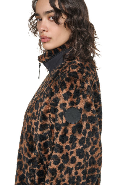DKNY PRINTED SHERPA JACKET