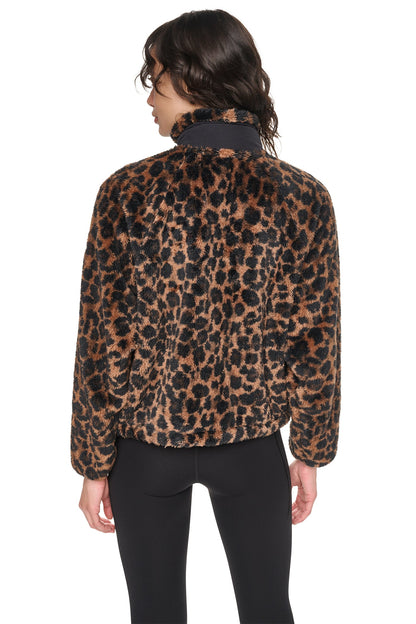 DKNY PRINTED SHERPA JACKET
