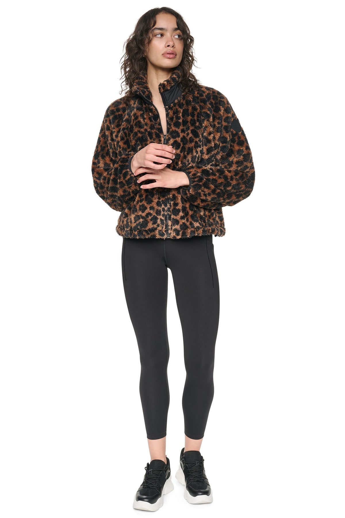 DKNY PRINTED SHERPA JACKET