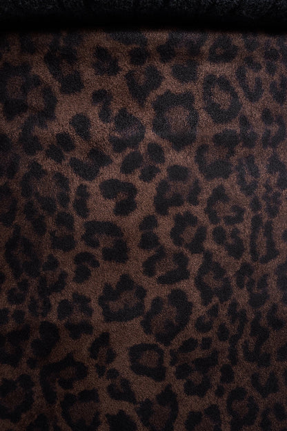 DKNY LEOPARD FAUX SUEDE MIDI SKIRT