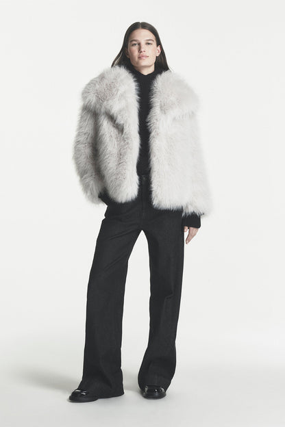 DKNY SHORT FAUX FUR JACKET