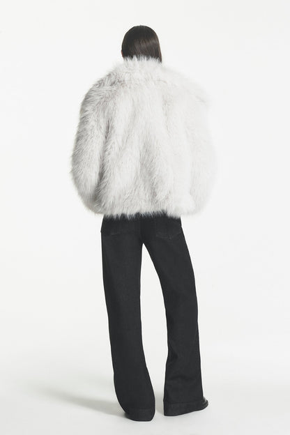 DKNY SHORT FAUX FUR JACKET