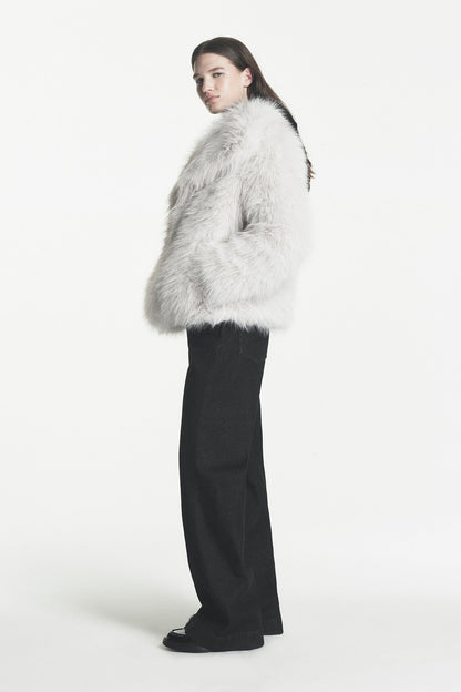 DKNY SHORT FAUX FUR JACKET