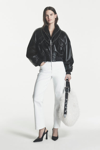 DKNY RANNA FAUX FUR LARGE HOBO BAG