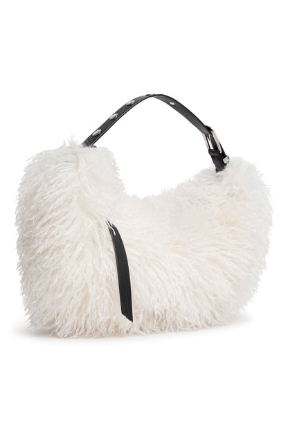 DKNY RANNA FAUX FUR SMALL HOBO BAG