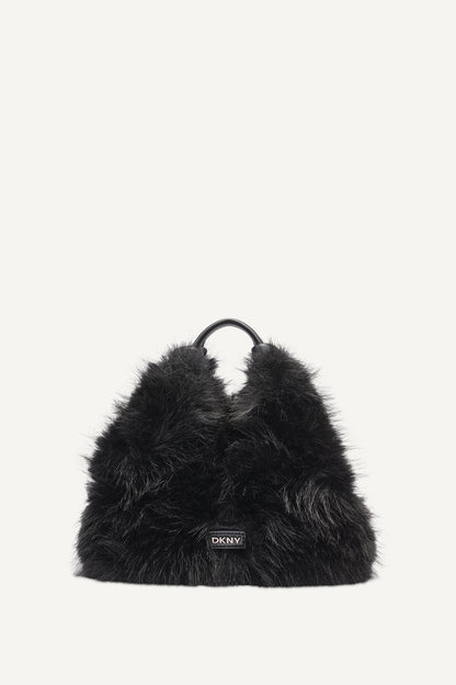 DKNY PAULA SMALL FAUX FUR TOTE