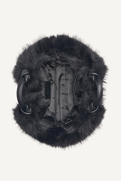 DKNY PAULA SMALL FAUX FUR TOTE