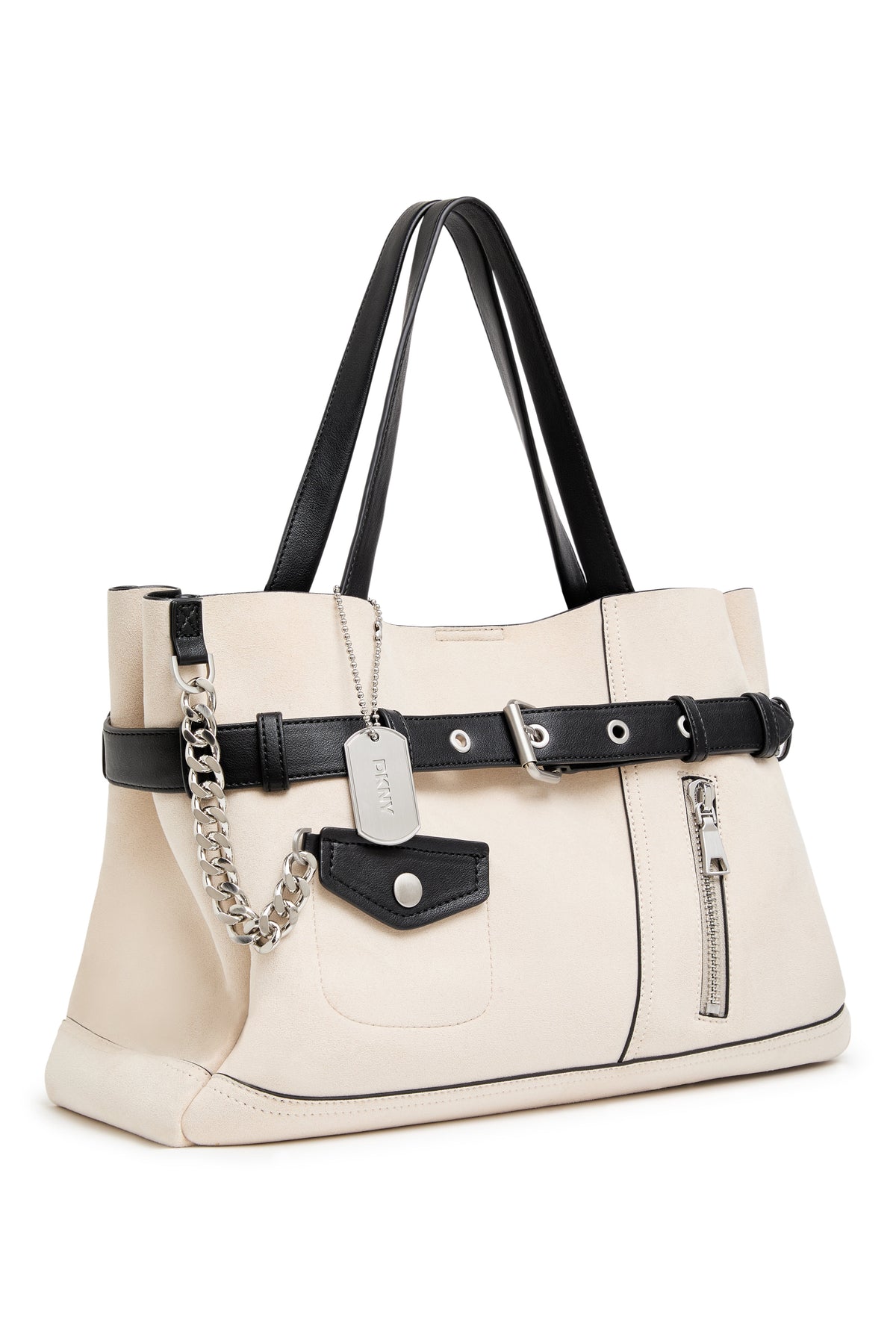 DKNY BRYAR TWO TONE LARGE MOTO SATCHEL