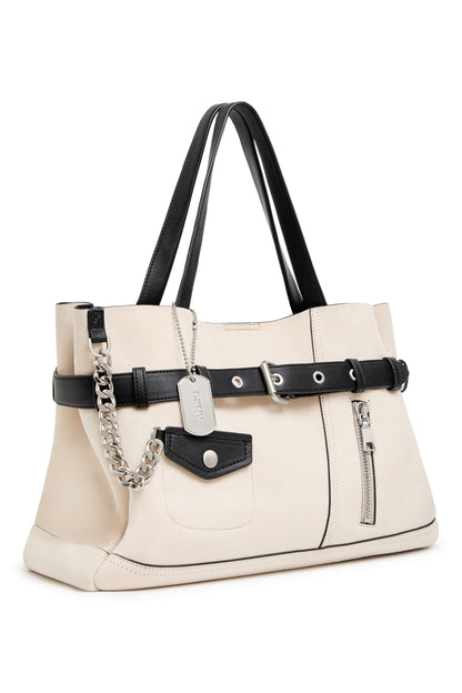 DKNY BRYAR TWO TONE LARGE MOTO SATCHEL